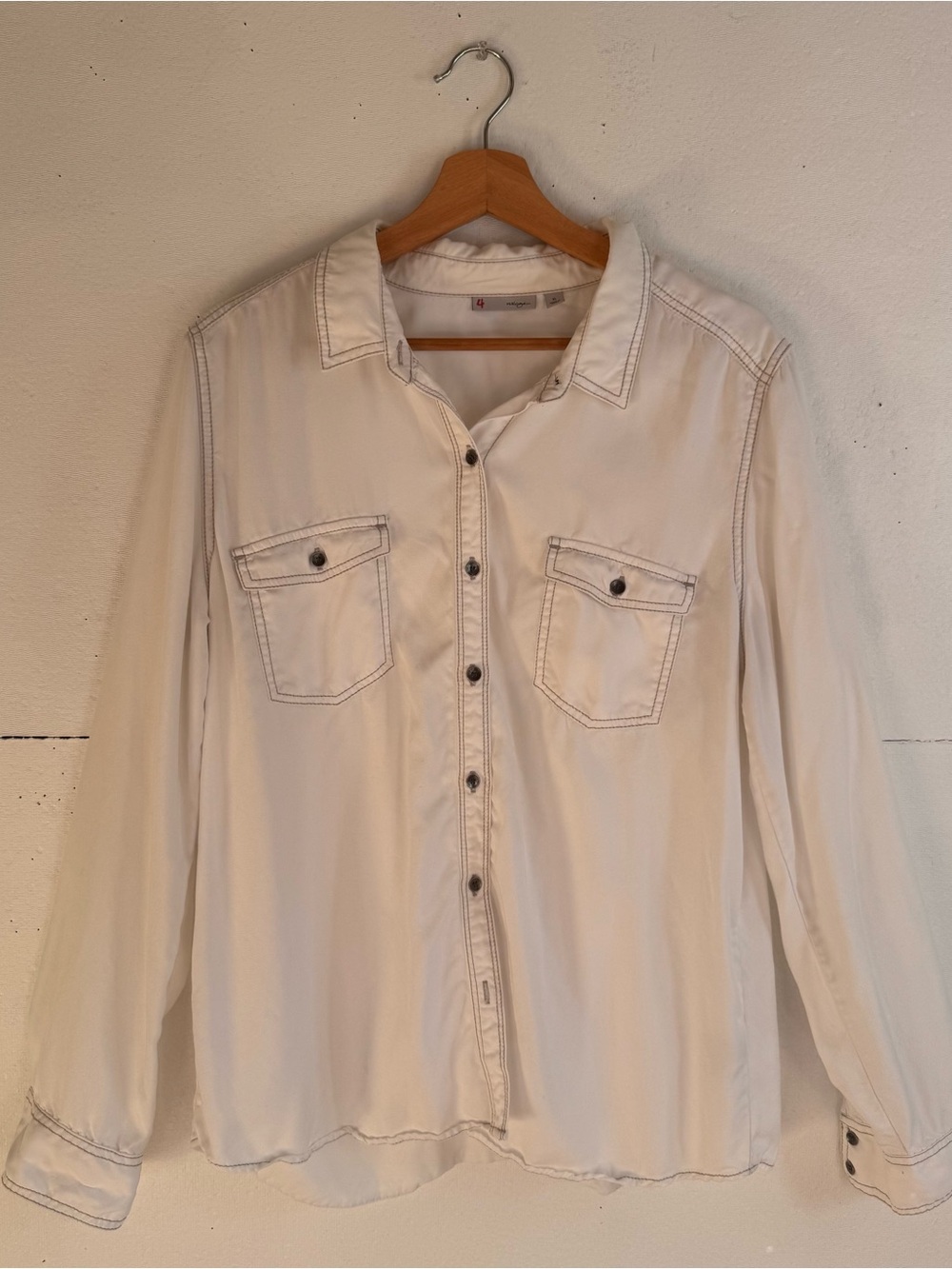 Halogen Cream Button-Down Utility Shirt
